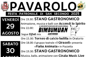 29-30-31 agosto  - Festa Patronale di San Secondo 2025